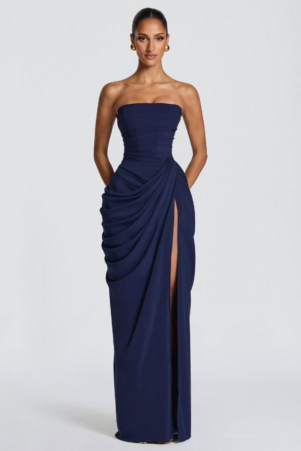 Women's Wedding Guest Dress with Floor-Length Maxi Silhouette