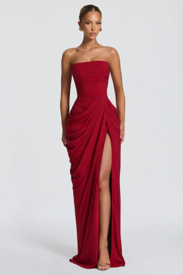 Women's Wedding Guest Dress with Floor-Length Maxi Silhouette
