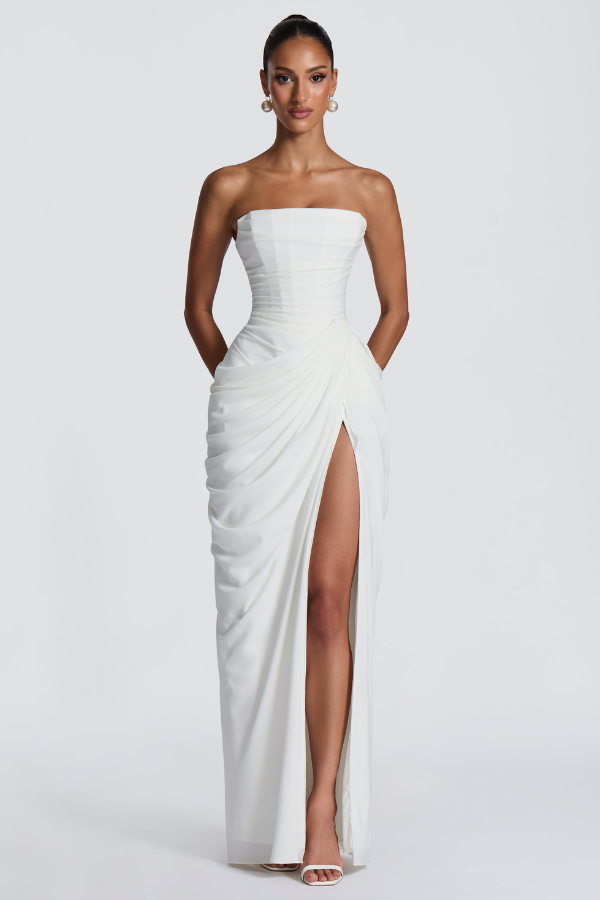 Women's Wedding Guest Dress with Floor-Length Maxi Silhouette