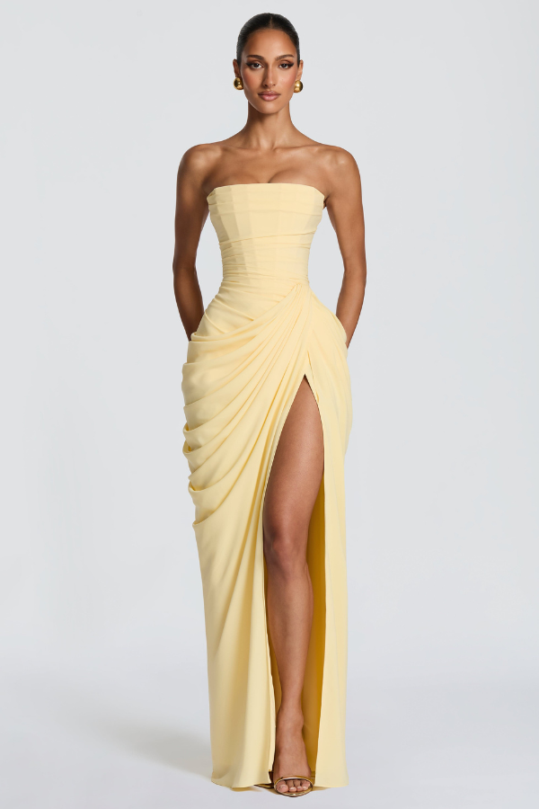 Women's Wedding Guest Dress with Floor-Length Maxi Silhouette