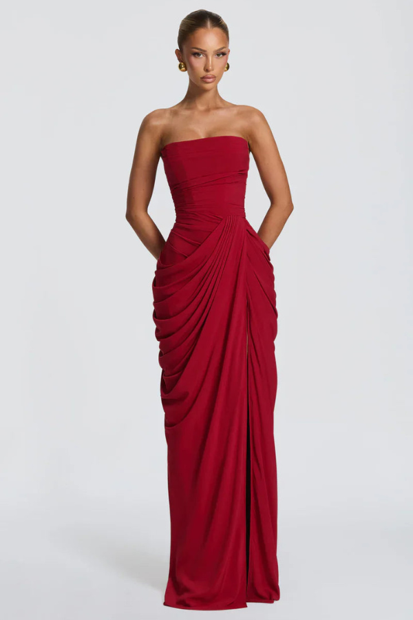 Women's Wedding Guest Dress with Floor-Length Maxi Silhouette