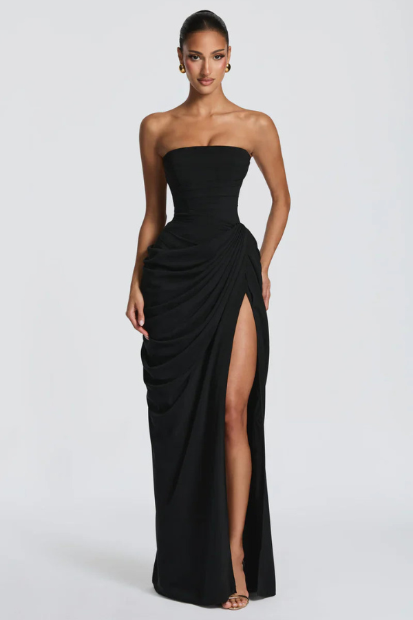 Women's Wedding Guest Dress with Floor-Length Maxi Silhouette