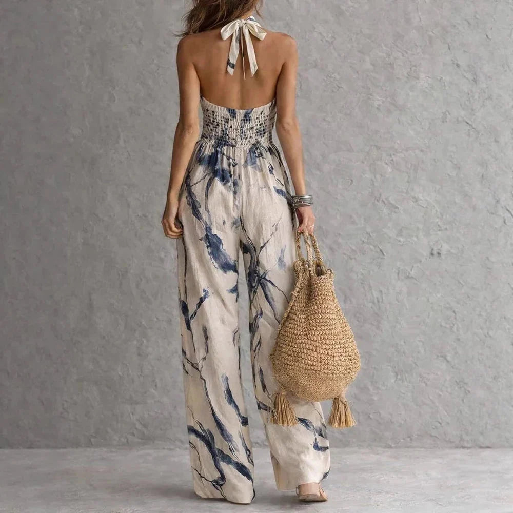 Women's Flowy Maxi Summer Dress with Halter Neck