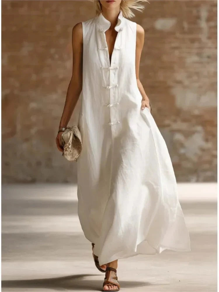 Women's Lightweight Maxi Beach Dress with Flowy Sundress Fit