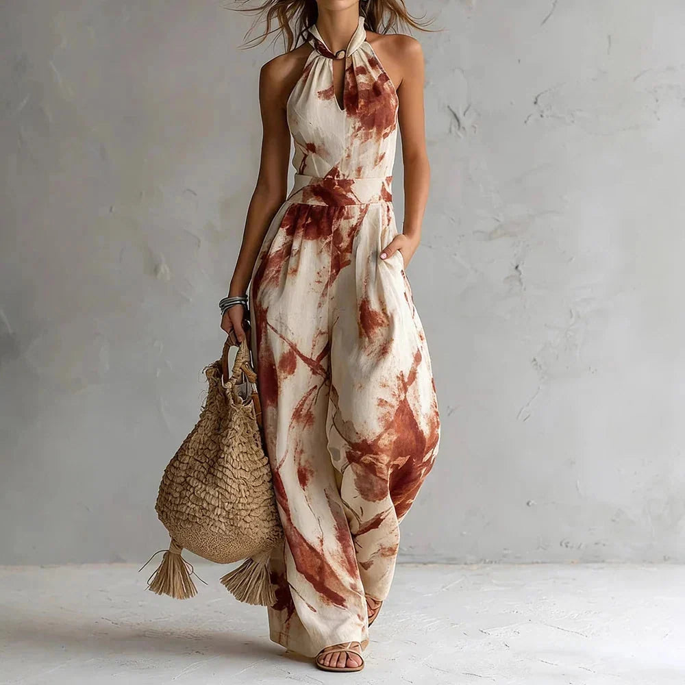 Women's Flowy Maxi Summer Dress with Halter Neck