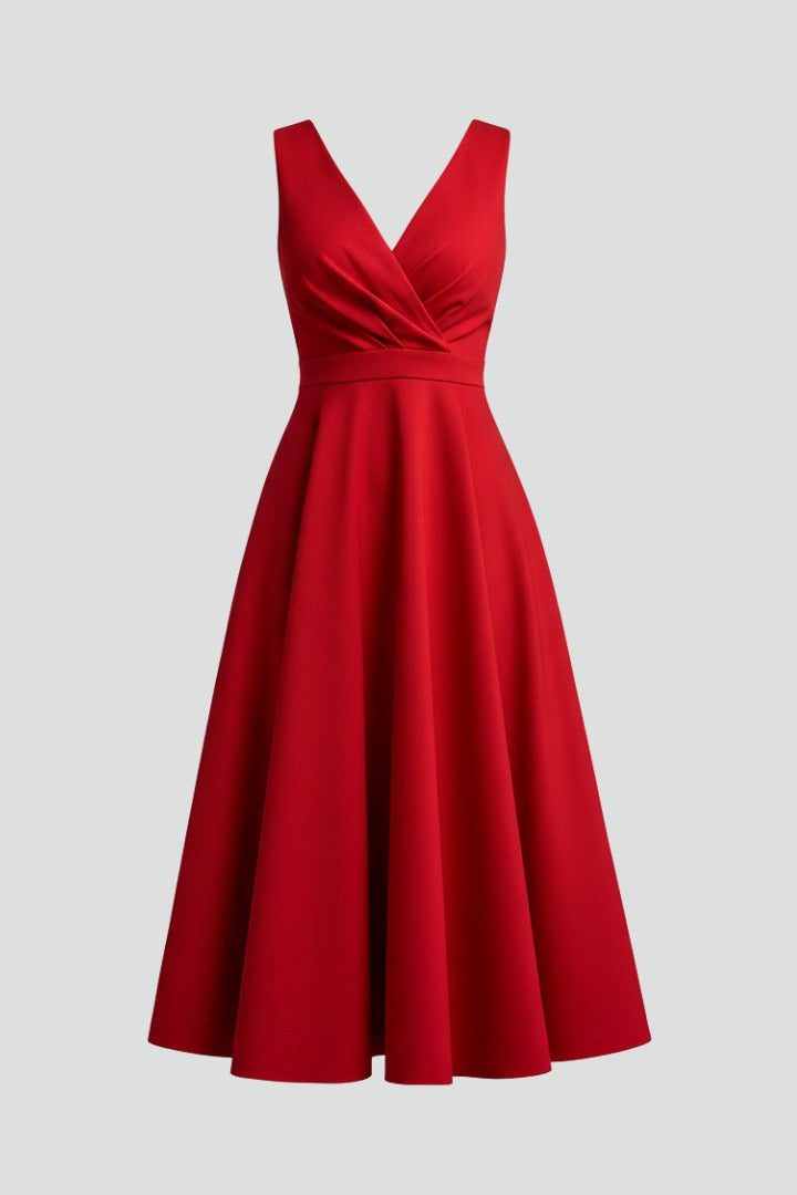 Women's Wedding Guest Cocktail Dress with Wrap Midi Fit
