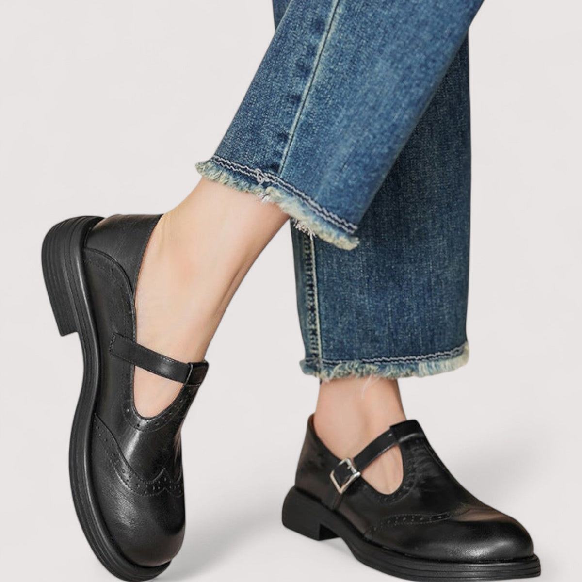 Women's Mary Jane Orthopedic Leather Flats with Arch Support