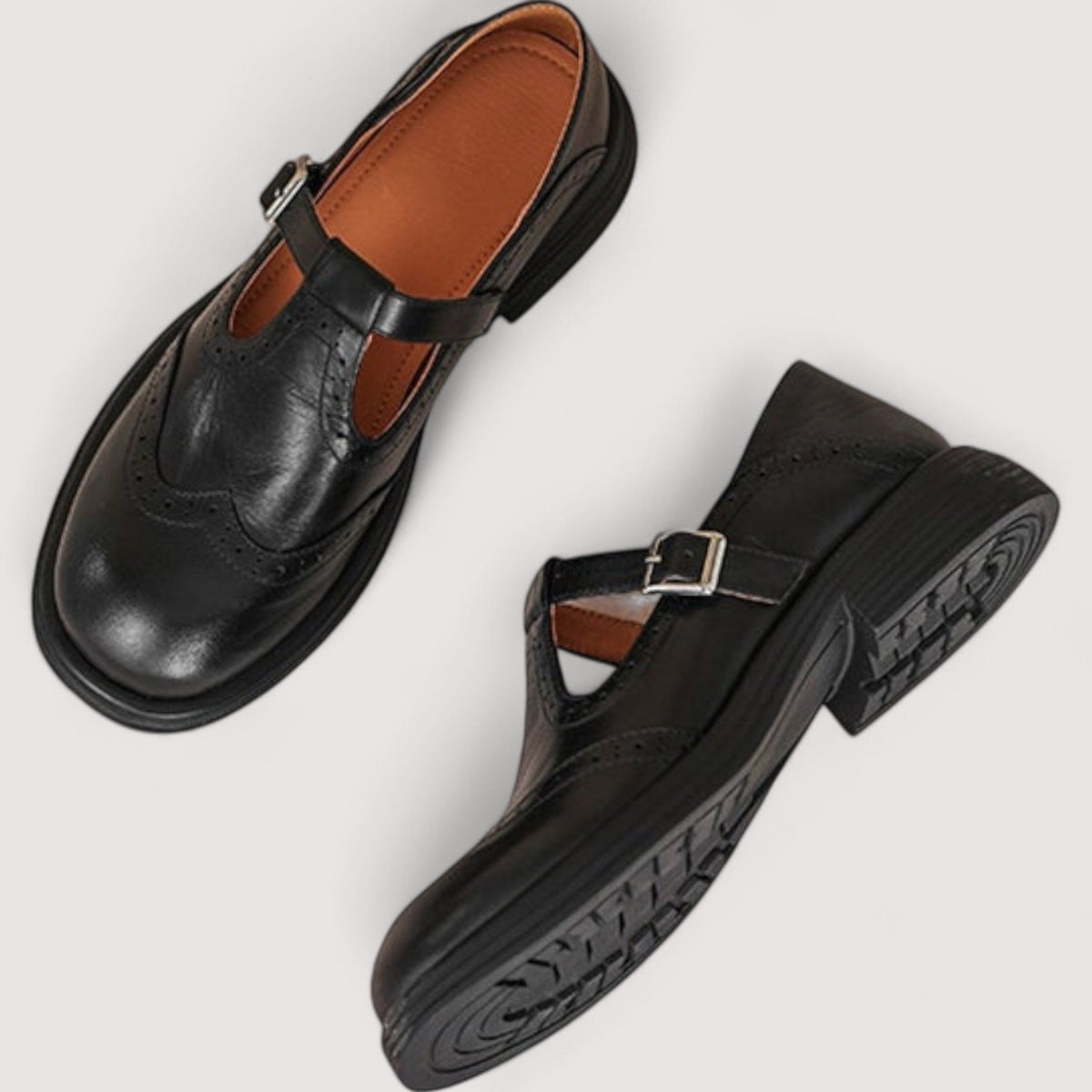 Women's Mary Jane Orthopedic Leather Flats with Arch Support
