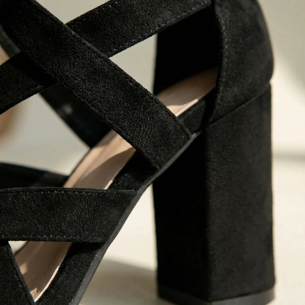Women's Block Heel Sandals Cross Weave Open Toe High Heels Strappy Dressy Chunky Summer Party - image 3