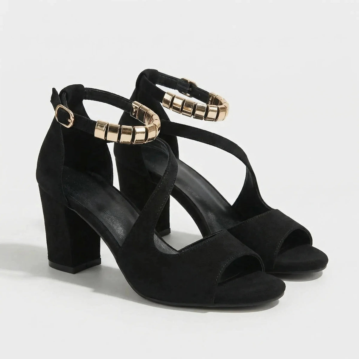 Women’s Chunky Block Heel Sandals with Ankle Strap and Open Toe