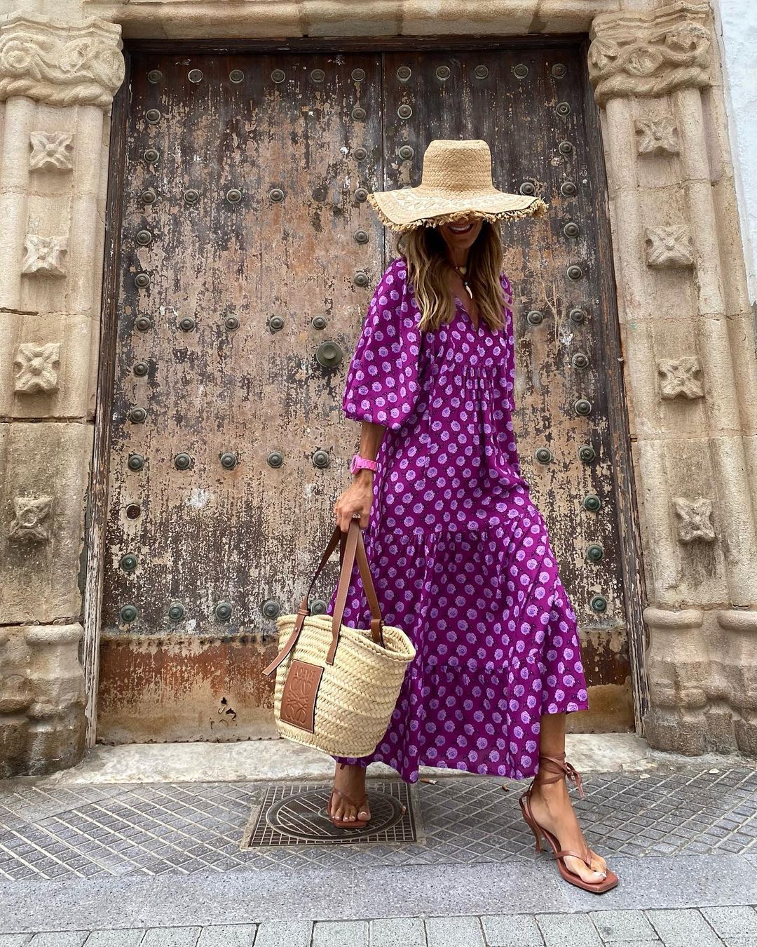 Women's Boho Maxi Dress Summer Sundress Beach Long Flowy Print V Neck Short Sleeve Tiered - image 3