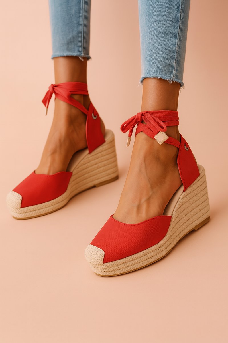 Women's Espadrille Wedge Sandals Ankle Tie Canvas Closed Toe Comfort Summer Platform Casual Wedges - image 2
