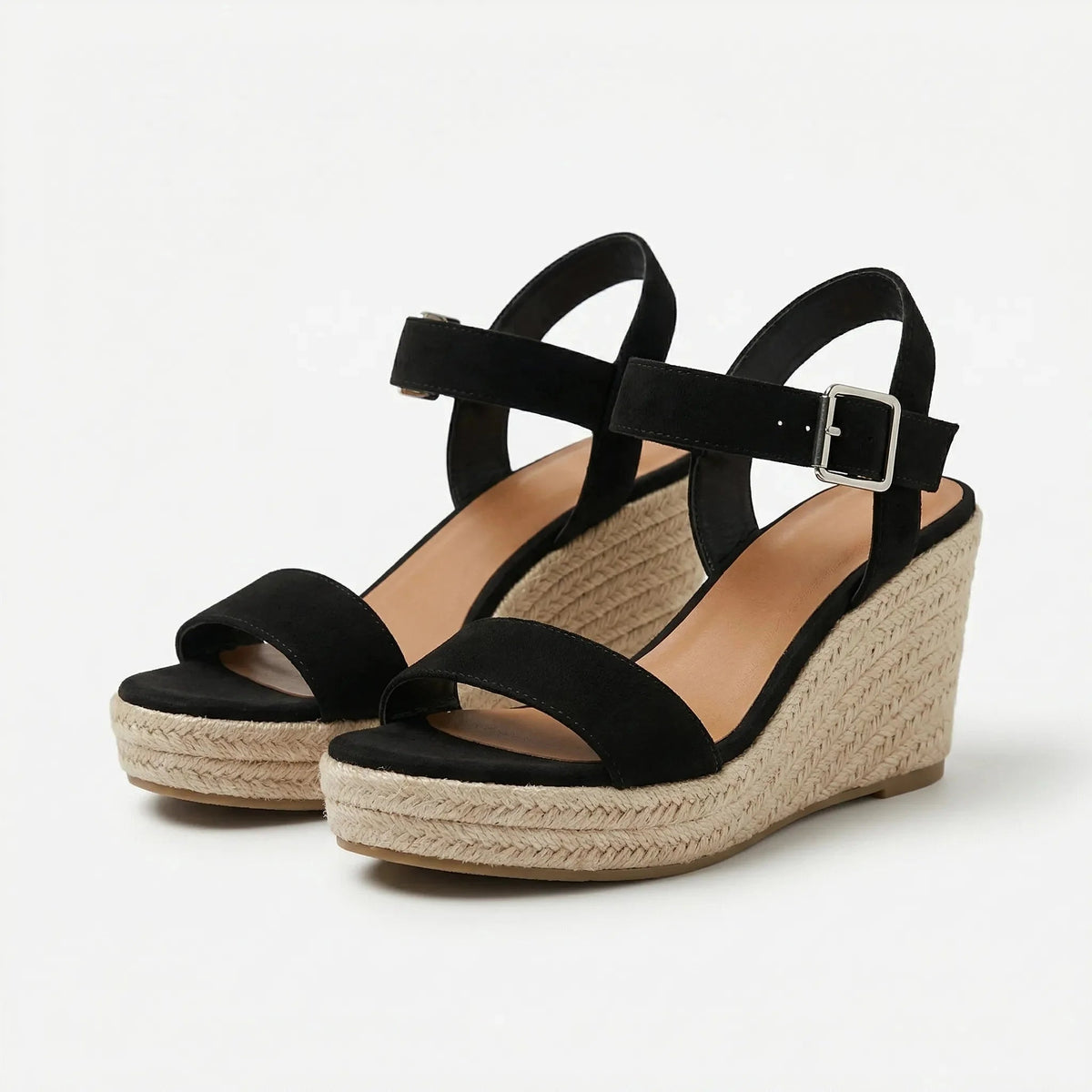 Women's Espadrille Wedge Sandals Open Toe Platform Ankle Strap Summer Jute Comfort Casual Wedges - image 1
