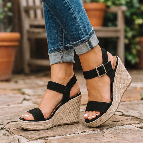 Women's Espadrille Wedge Sandals Open Toe Platform Ankle Strap Summer Jute Comfort Casual Wedges - image 2