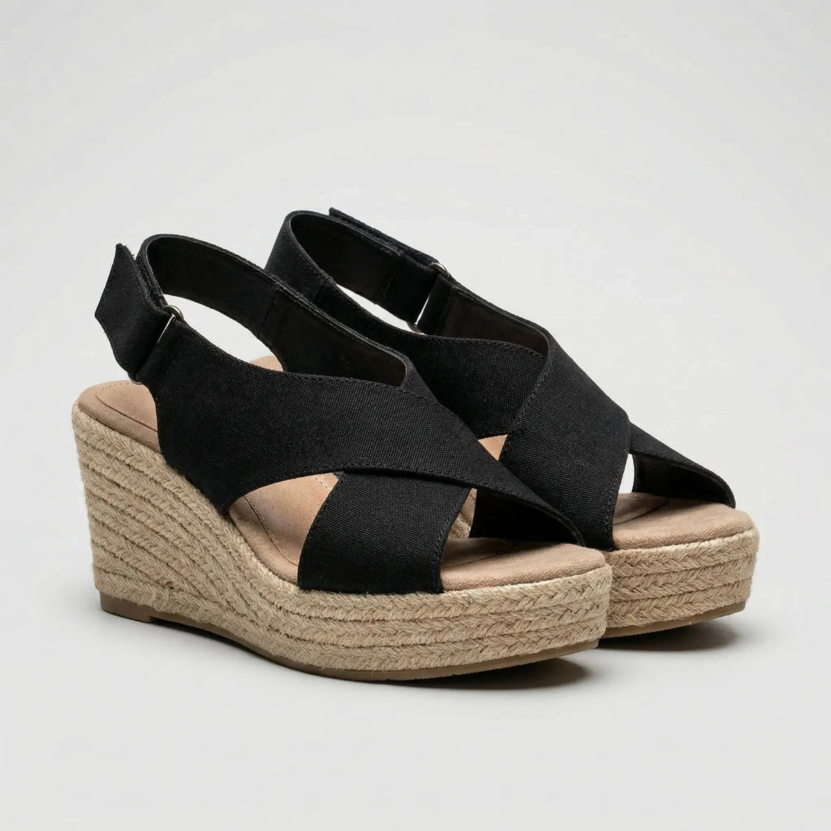 Women's Espadrille Wedge Sandals Open Toe Platform Slip On Summer Jute Comfort Casual Wedges Slides - image 1