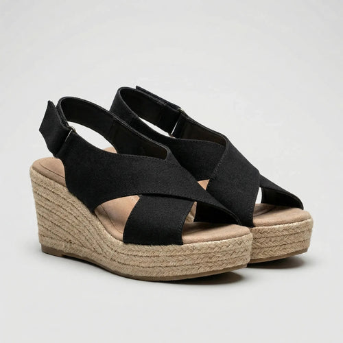 Women's Espadrille Wedge Sandals Open Toe Platform Slip On Summer Jute Comfort Casual Wedges Slides - image 1