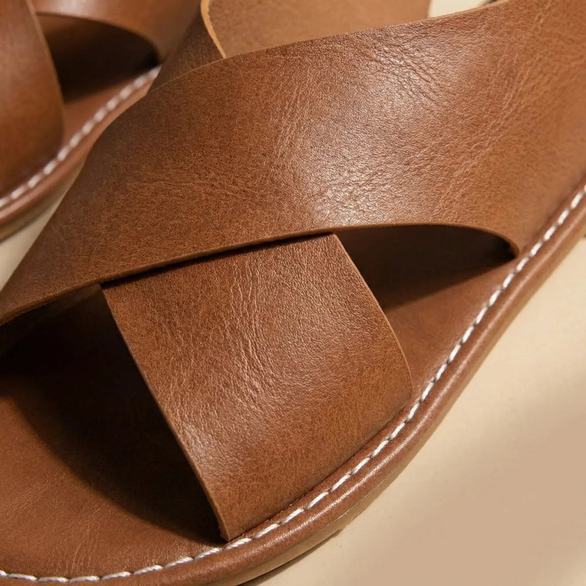 Women's Flat Sandals Cross Strap Open Toe Slip On Summer Beach Casual Comfort Strappy Thong