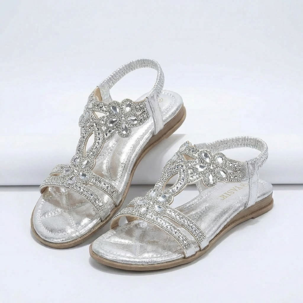 Women's Flat Sandals Embellished Boho Open Toe Ankle Strap Summer Beach Gladiator Casual Comfort - image 9