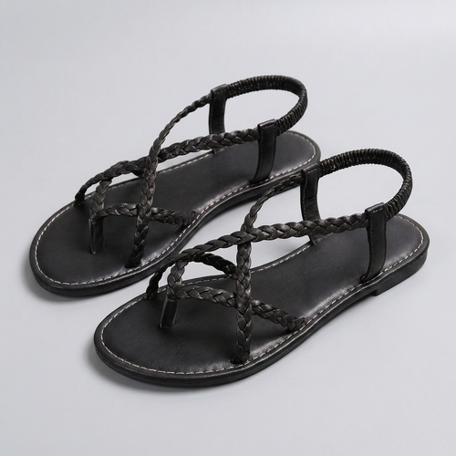 Women's Flat Sandals Strappy Open Toe Ankle Strap Gladiator Summer Comfort Casual Beach Stylish - image 2