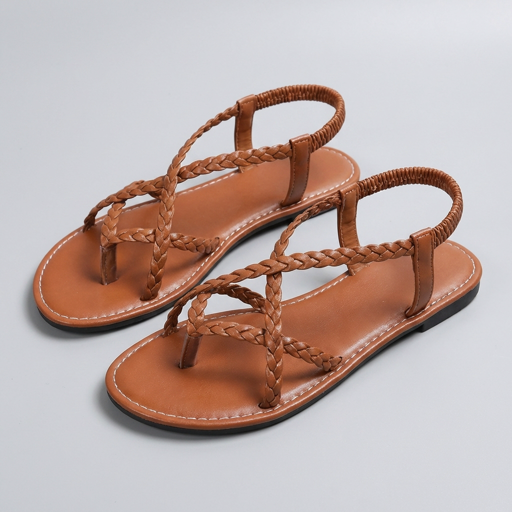 Women's Flat Sandals Strappy Open Toe Ankle Strap Gladiator Summer Comfort Casual Beach Stylish - image 4