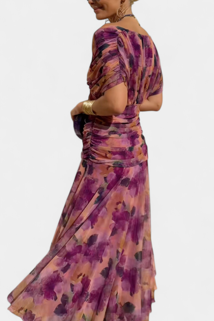 Women's Floral Maxi Dress Off Shoulder Summer Wedding Guest Long Flowy Boho Print Elegant Beach - image 2