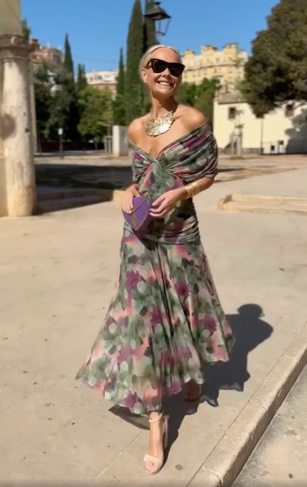 Women's Floral Maxi Dress Off Shoulder Summer Wedding Guest Long Flowy Boho Print Elegant Beach - image 7