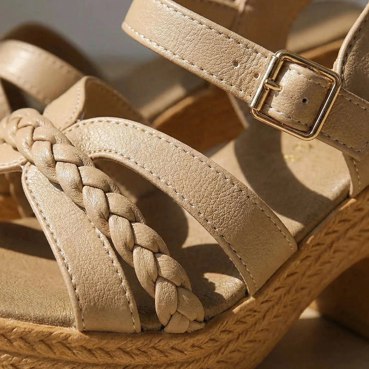 Women's Gladiator Sandals Braided Heel Platform Open Toe Ankle Strap Chunky Summer Dressy Strappy - image 3