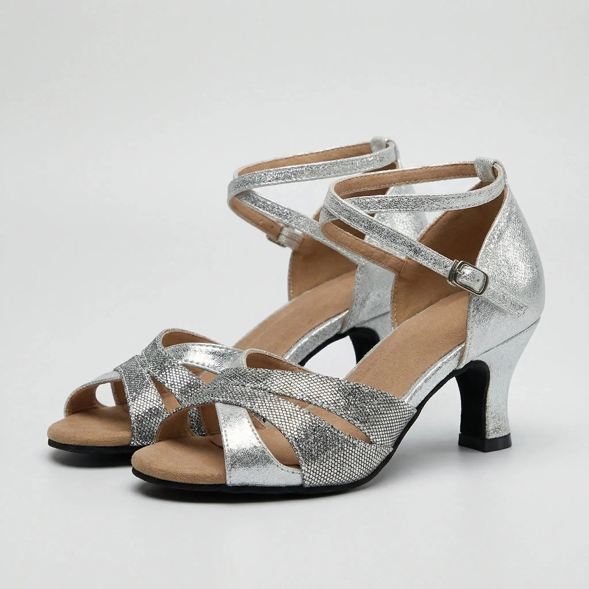 Women's Heeled Sandals Open Toe Ankle Strap Glitter High Heels Sparkly Stiletto Party Dressy - image 1
