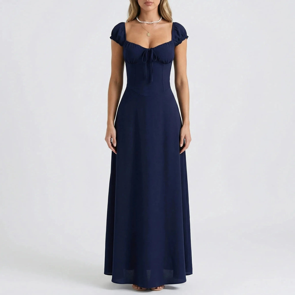 Women's Maxi Dress Empire Waist Flowing A Line Off Shoulder Summer Wedding Guest Formal Long Flowy - image 5