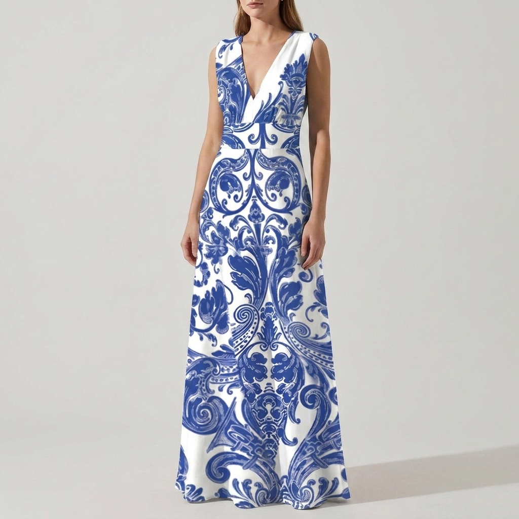 Women's Maxi Dress Formal Evening Gown A Line Halter Wedding Guest Long Flowy Summer Elegant - image 3