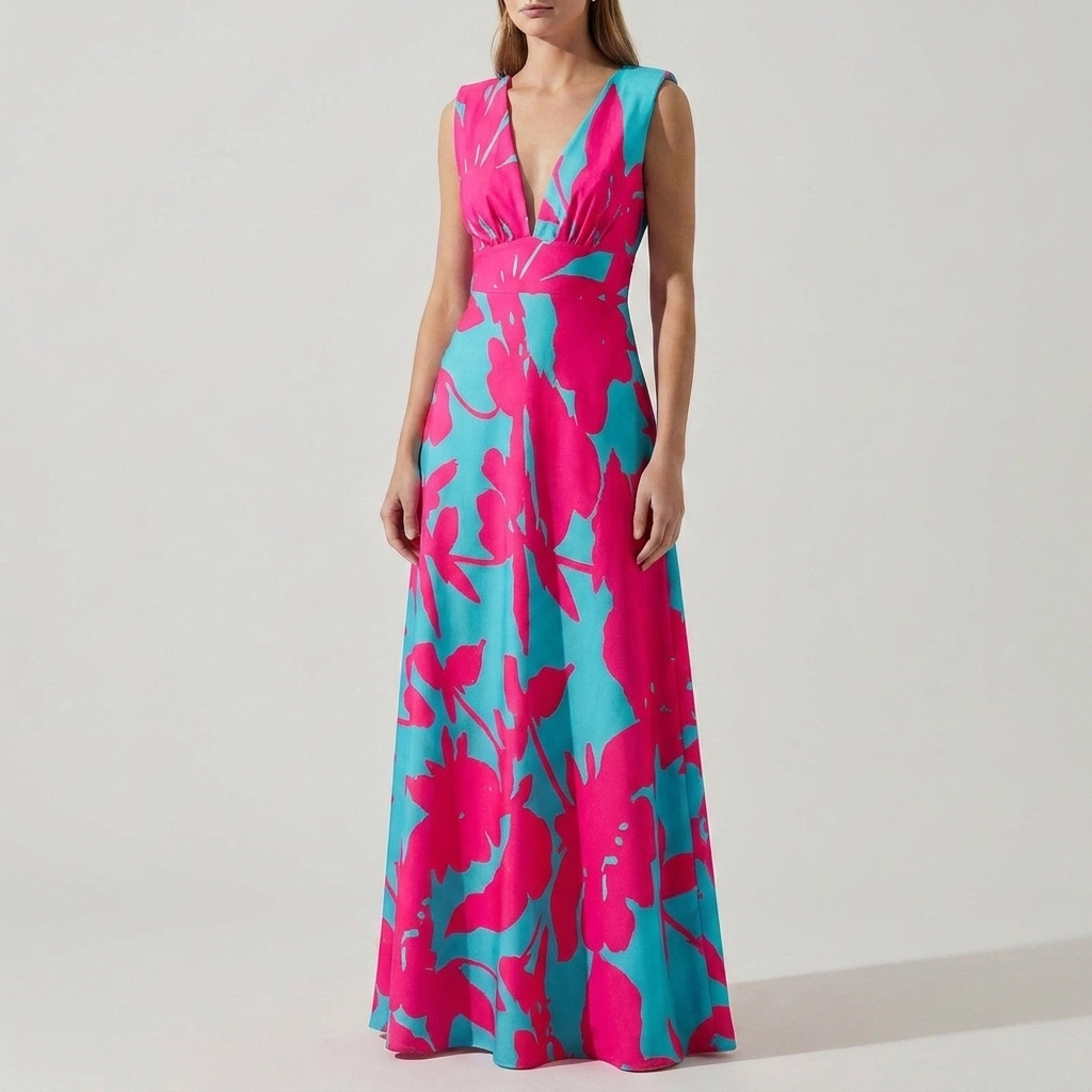 Women's Maxi Dress Formal Evening Gown A Line Halter Wedding Guest Long Flowy Summer Elegant - image 5