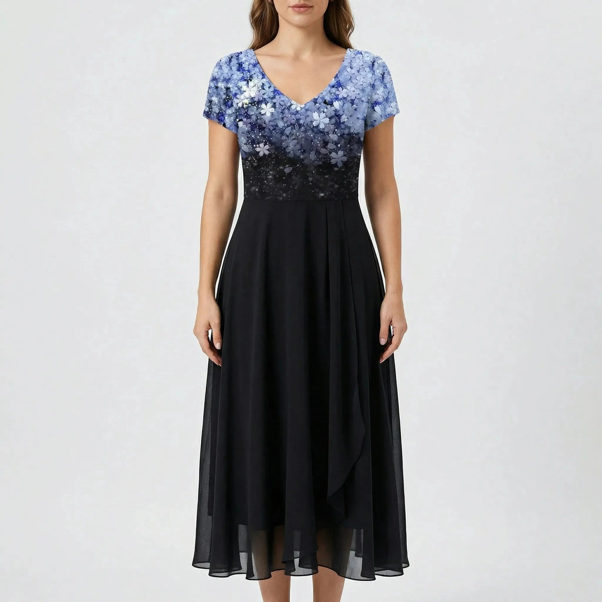 Women's Midi Dress Beaded Bodice A Line Sparkly Evening Formal Wedding Guest Semi Formal Elegant Gown - image 4