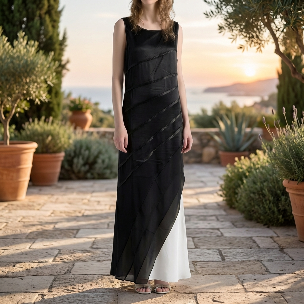 Women's Ombre Maxi Dress Satin Silky Layered Evening Wedding Guest Long Flowy Gradient Elegant