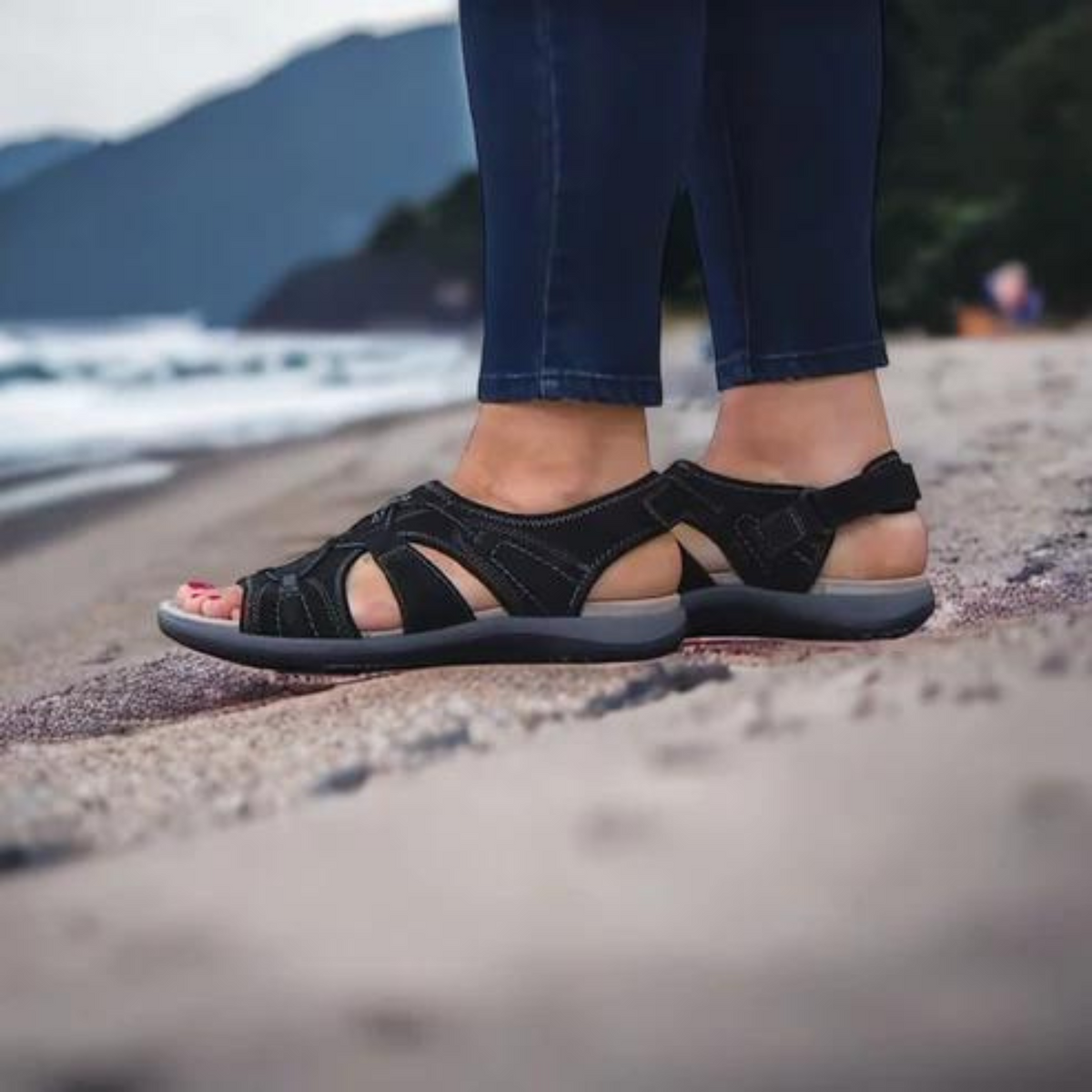 Women’s Walking Sandals with Adjustable Strap and Contoured Footbed