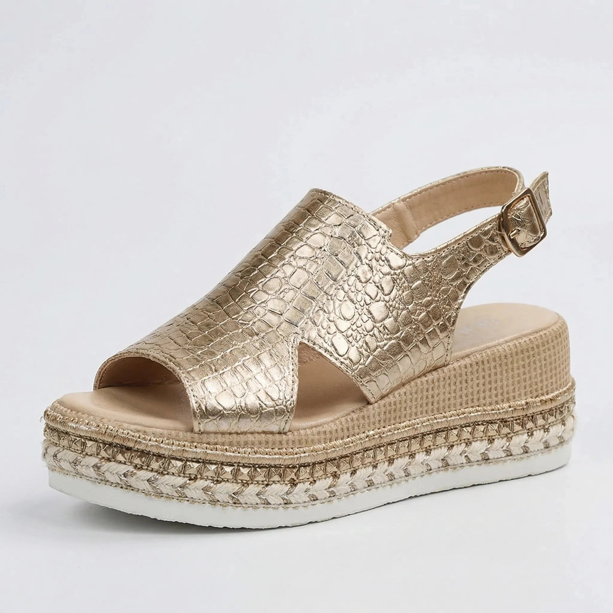 Women’s Platform Espadrille Sandals with Chunky Wedge and Open Toe