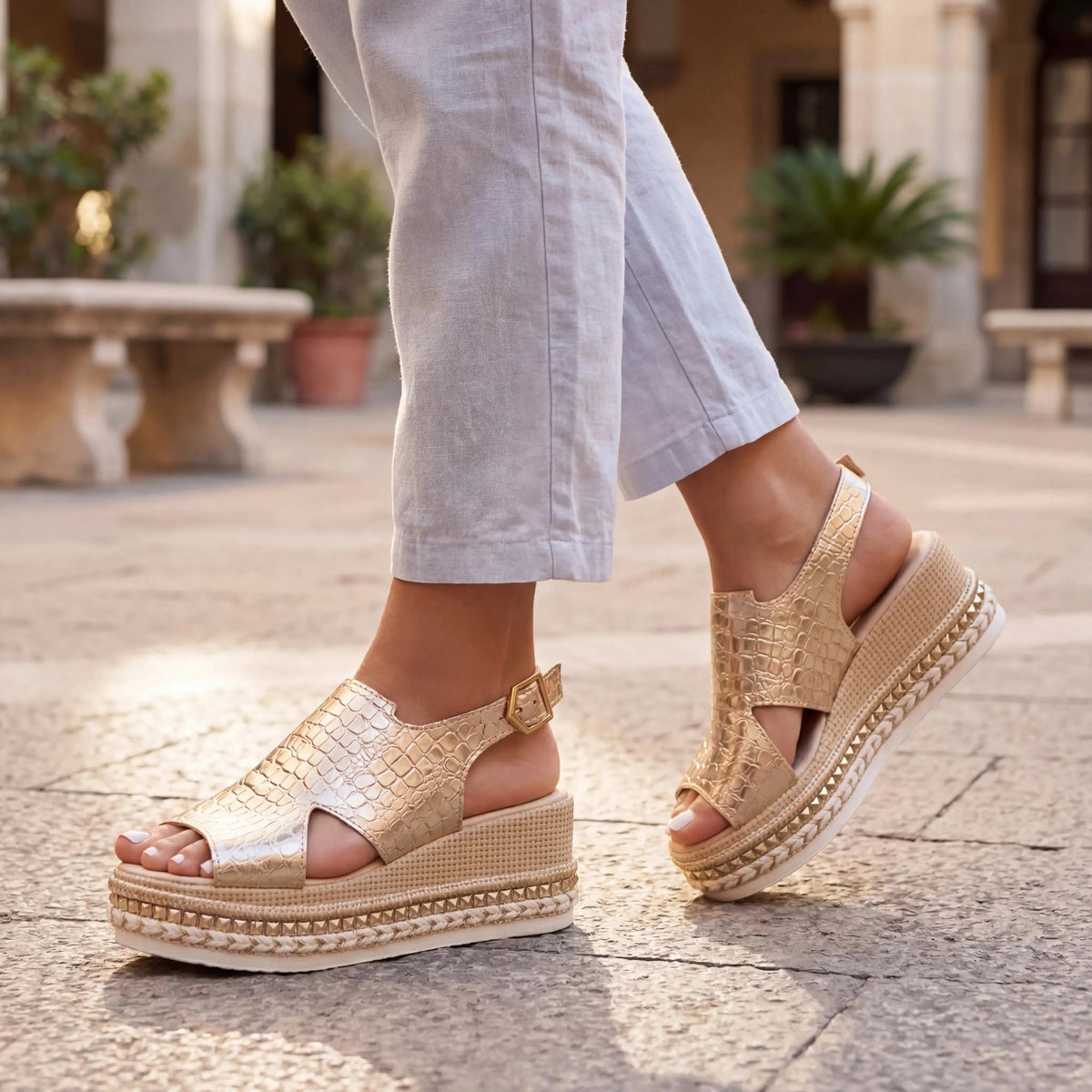 Women's Platform Sandals Thick High Chunky Open Toe Wedge Summer Espadrille Comfort Casual Beach