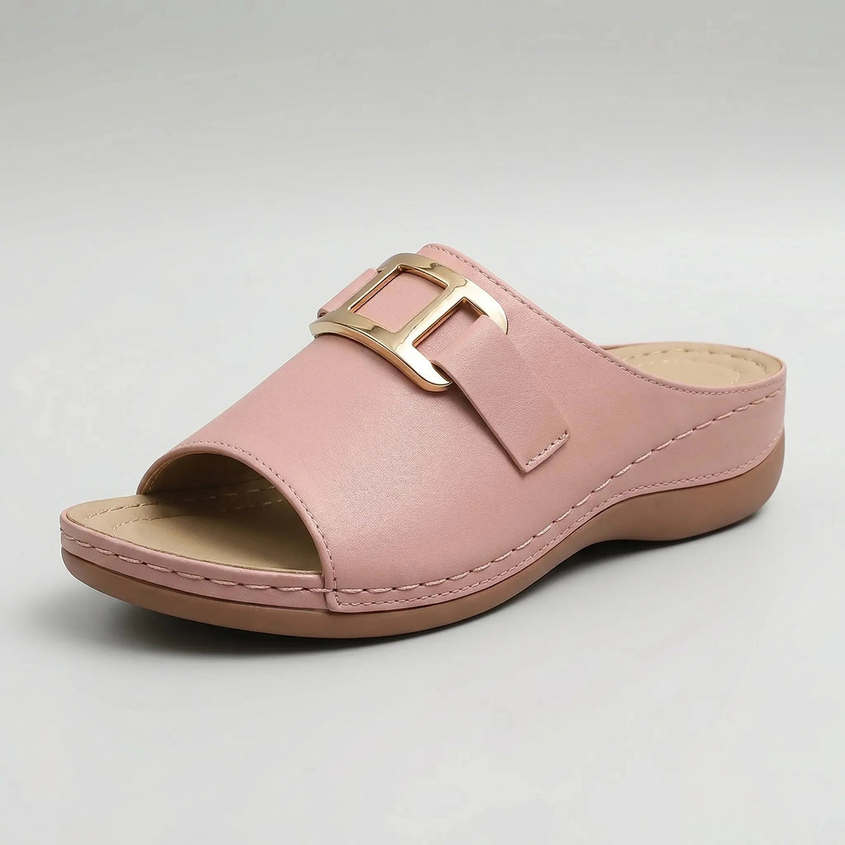 Women's Slide Sandals Low Heel Open Toe Slip On Mules Summer Comfort Casual Beach Slides - image 8