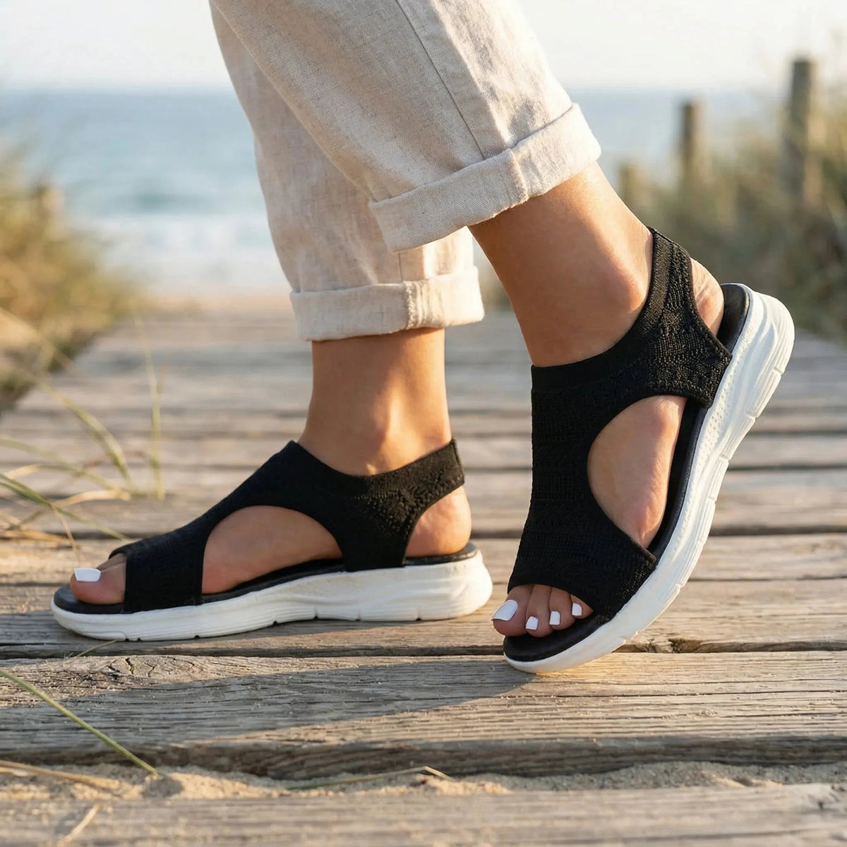 Women's Sports Sandals Sliding Ortho Padded Open Toe Slip On Arch Support Summer Walking Comfort - image 2