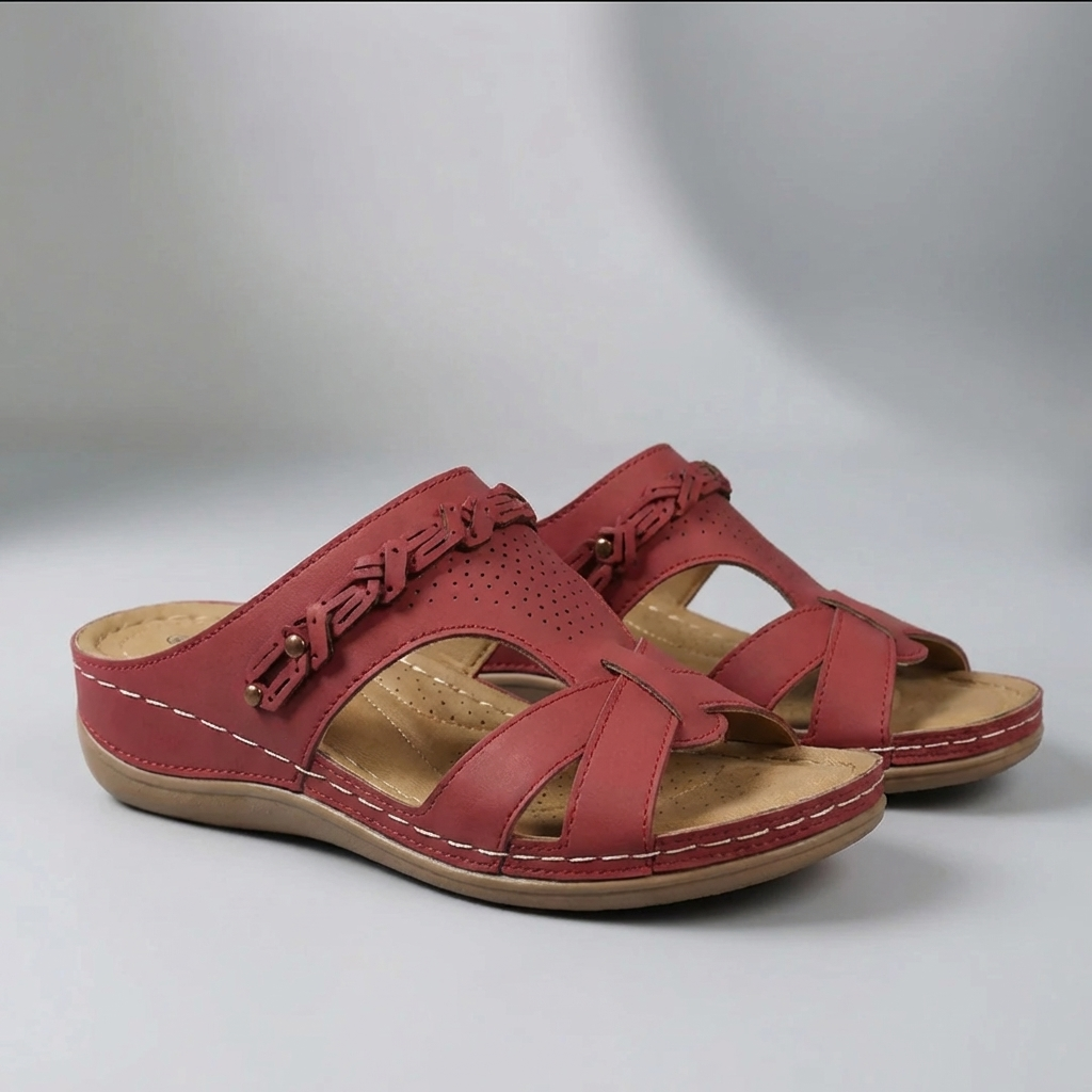 Women's Wedge Sandals Bohemian Slides Mules Open Toe Platform Slip On Summer Boho Comfort Casual