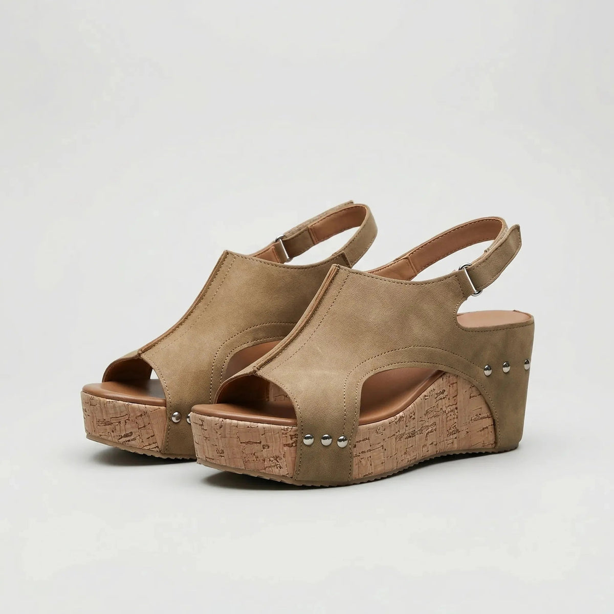 Women's Wedge Sandals Cork Sole Mules Open Toe Slip On Platform Summer Comfort Casual Espadrille