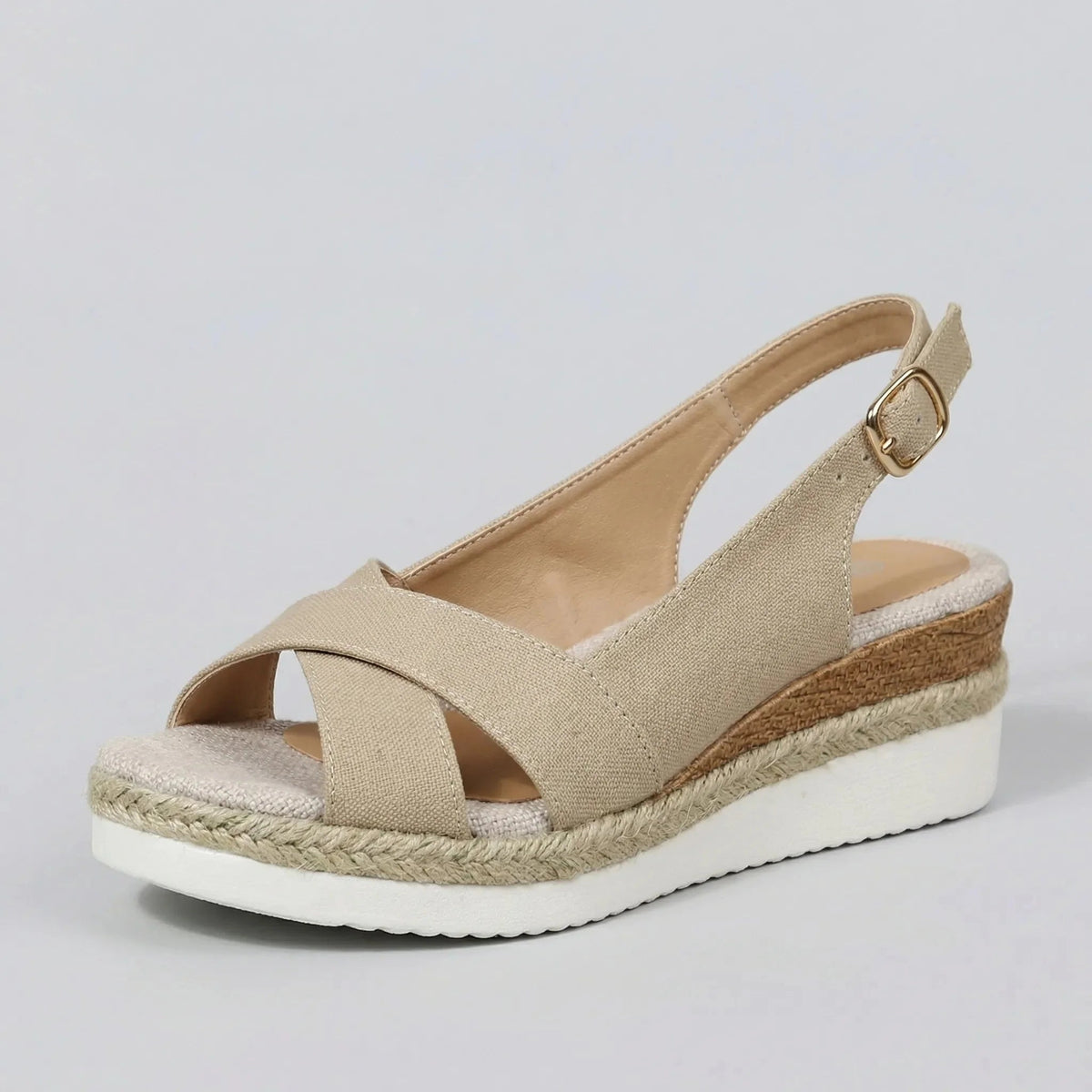 Women's Wedge Sandals Crossover Strap Platform Open Toe High Summer Comfort Casual Beach Chunky - image 5