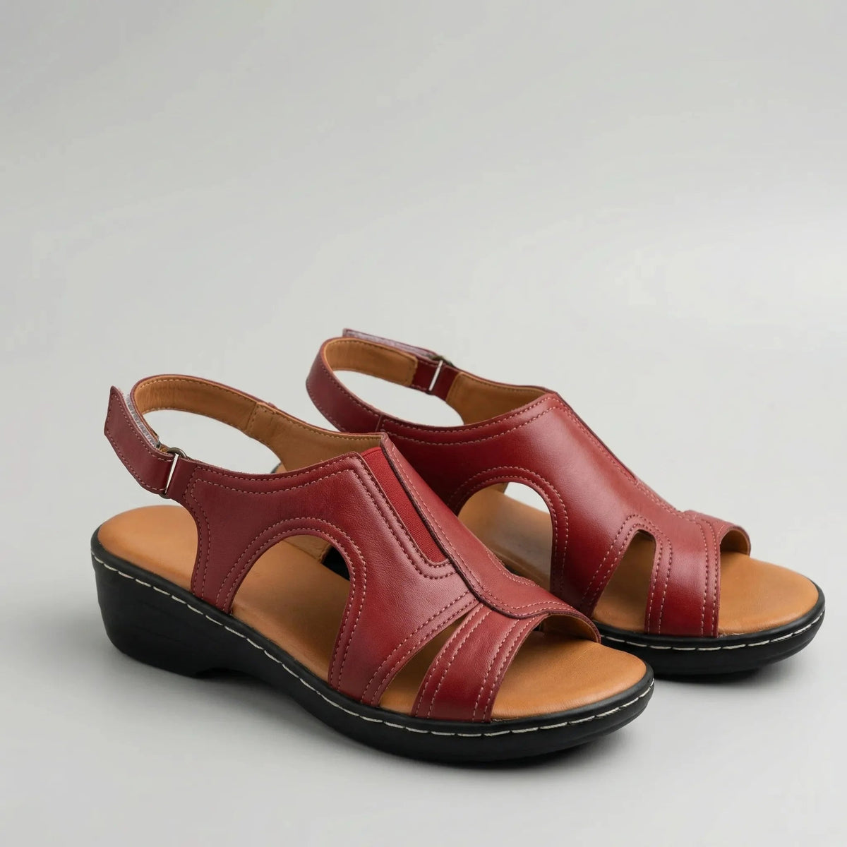 Women's Wedge Sandals Open Toe Ankle Strap Platform Summer Comfort Casual Beach Heeled Wedges - image 4
