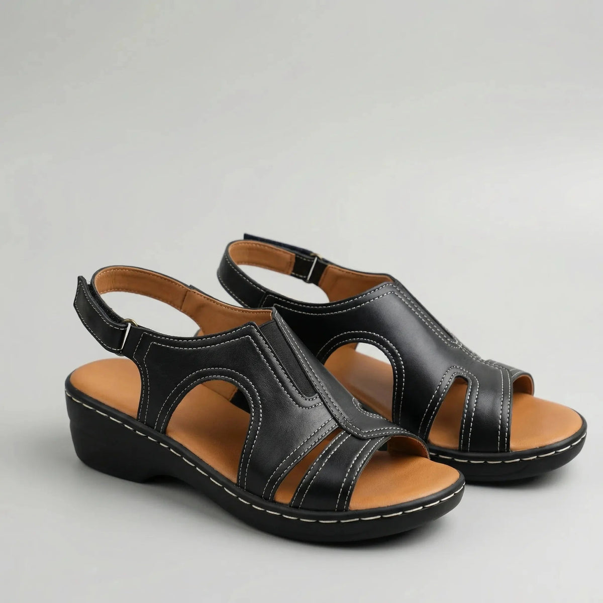 Women's Wedge Sandals Open Toe Ankle Strap Platform Summer Comfort Casual Beach Heeled Wedges - image 5
