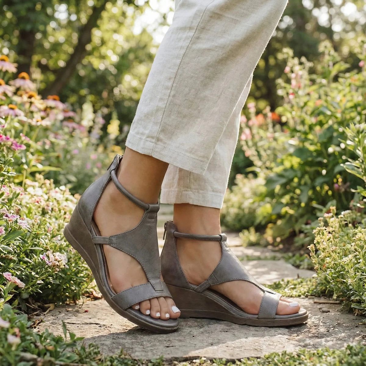 Women's Wedge Sandals Orthopedic Support Open Toe Ankle Strap Comfort Arch Summer Walking Casual - image 2