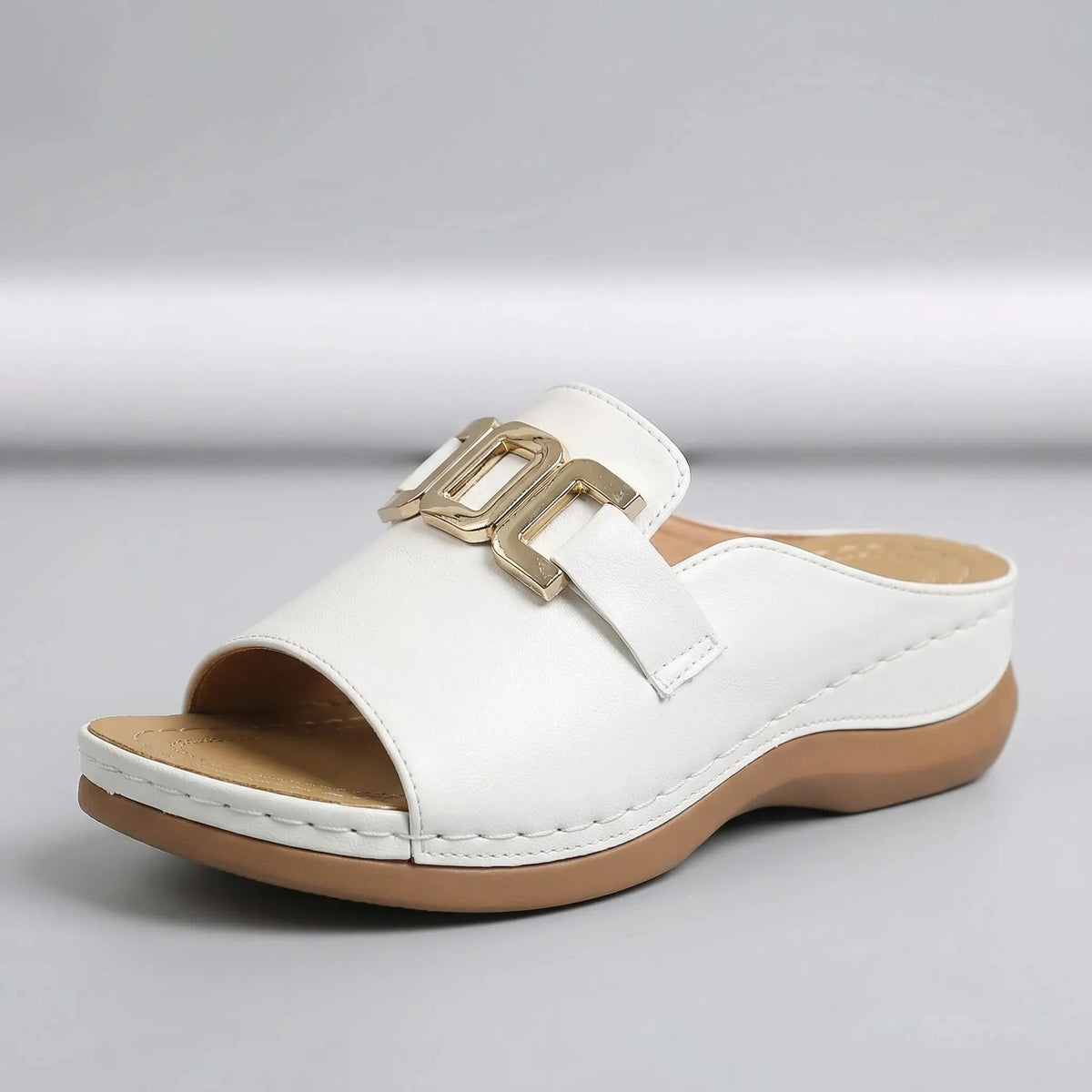 Women's Wedge Sandals Slides Mules Open Toe Slip On Summer Platform Comfort Casual Beach - image 4